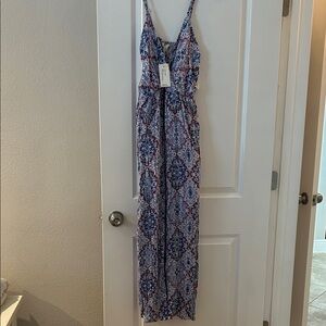 Sim & Sam Blue and Red Floral Dress